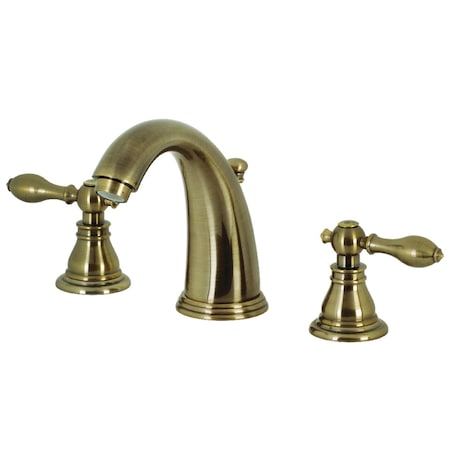 Kingston Brass American Classic Widespread Bathroom Faucet W/Retail Pop-Up, Brass KB983ACLAB
